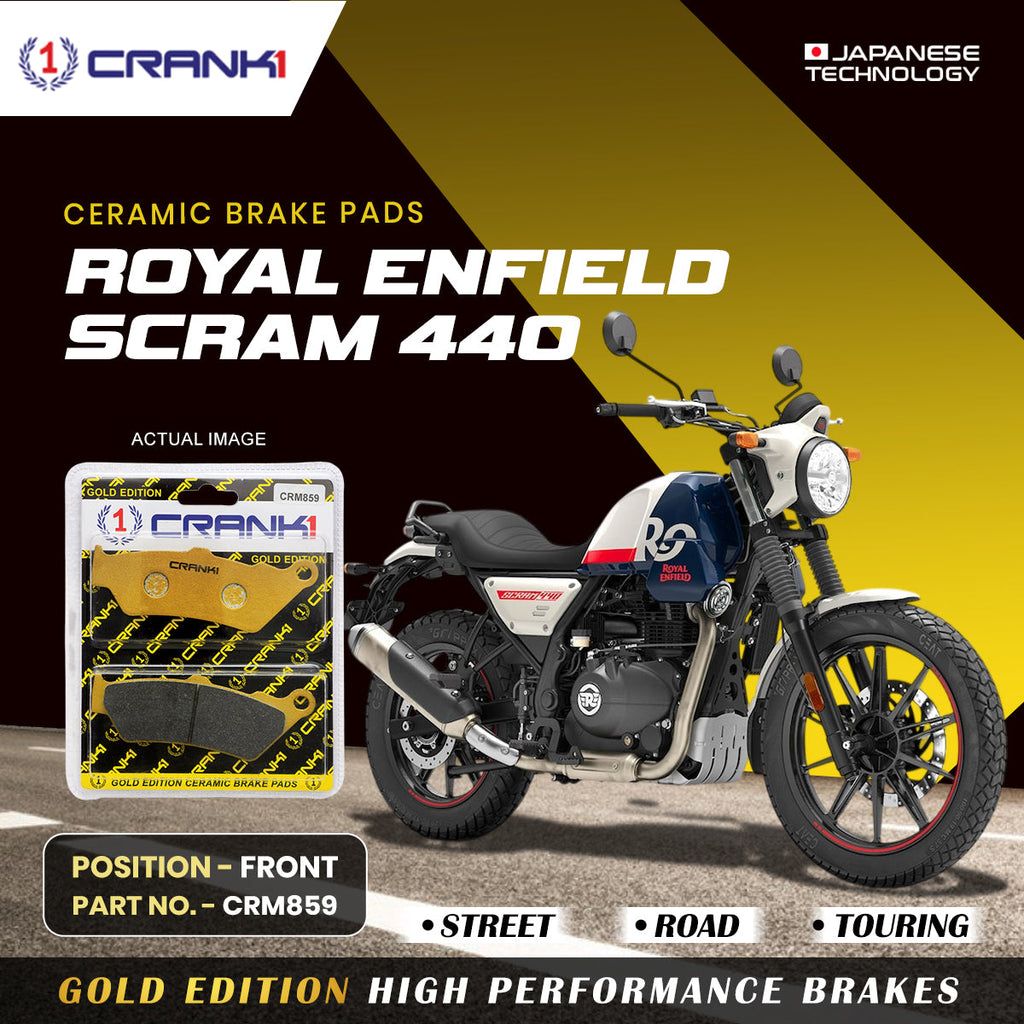 CRANK1 CRM859 ceramic front brake pads for Royal Enfield Scram 440 motorcycle