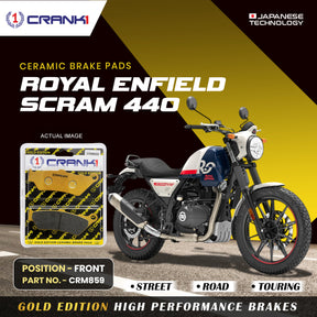 CRANK1 CRM859 ceramic front brake pads for Royal Enfield Scram 440 motorcycle