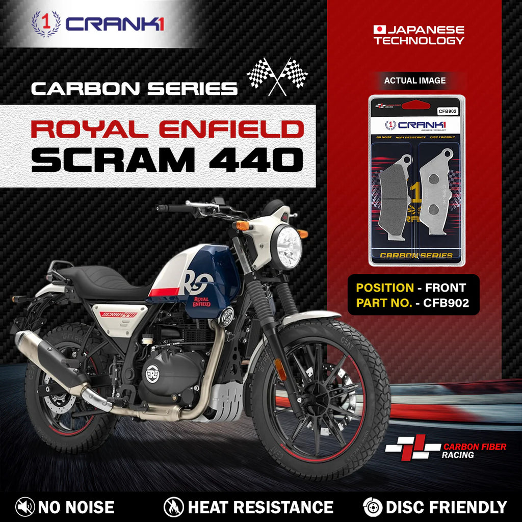 CRANK1 CFB902 Carbon Front Brake Pads for Royal Enfield Scram 440