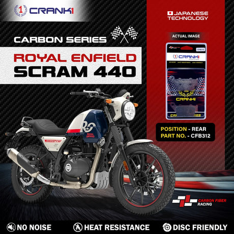 CRANK1 CFB312 carbon rear brake pads for Royal Enfield Scram 440


