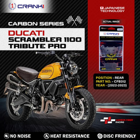 CRANK1 Carbon Rear Brake Pads CFB312 for Ducati Scrambler 1100 Tribute Pro 2022-2023 High Performance Motorcycle Brake Pads