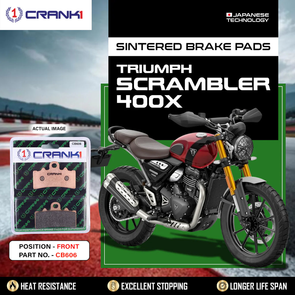 Crank1 CB606 Sintered Front Brake Pads for Triumph Scrambler 400X Motorcycle | Legendary Custom