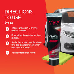 Vista Auto Care Car Scratch Remover 100g with Microfiber Cloth


