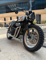 SS Motocorp 2x1 Full System Exhaust Short Can for Royal Enfield Interceptor 650 Continental GT 650 with Y Joint
