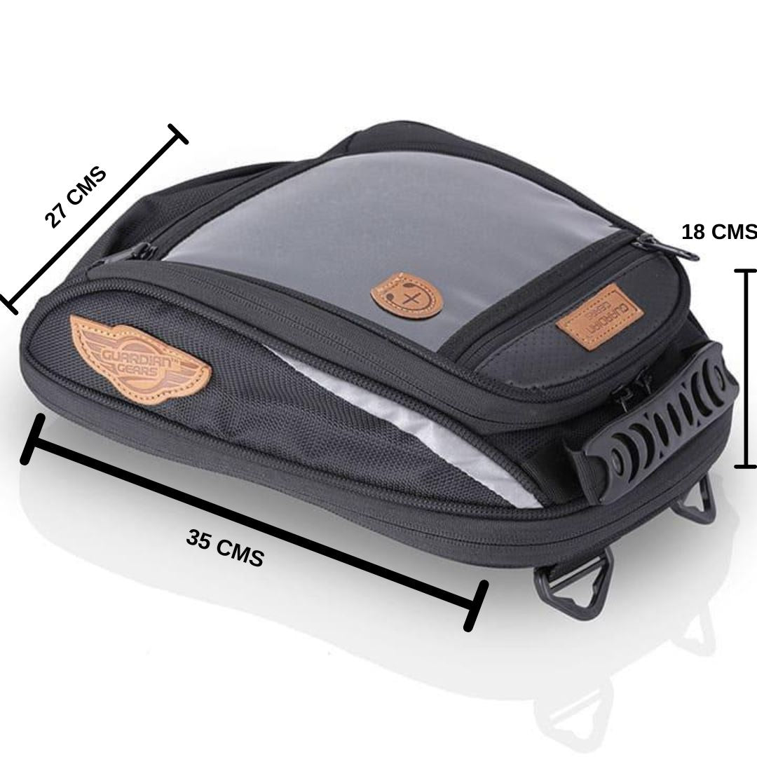 Guardian Gears Shark Mini 18L universal motorcycle tank bag on Royal Enfield