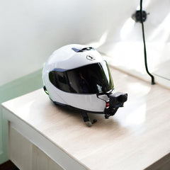 SHOEI Neotec 3 helmet chin mount installed for GoPro and Insta360 POV motovlogging action camera setup