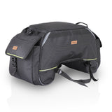 Guardian Gears SideKick 45L Universal Motorcycle Tail Bag with waterproof rain cover mounted on motorcycle for touring and travel