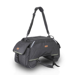 Guardian Gears SideKick 45L Universal Motorcycle Tail Bag with waterproof rain cover mounted on motorcycle for touring and travel