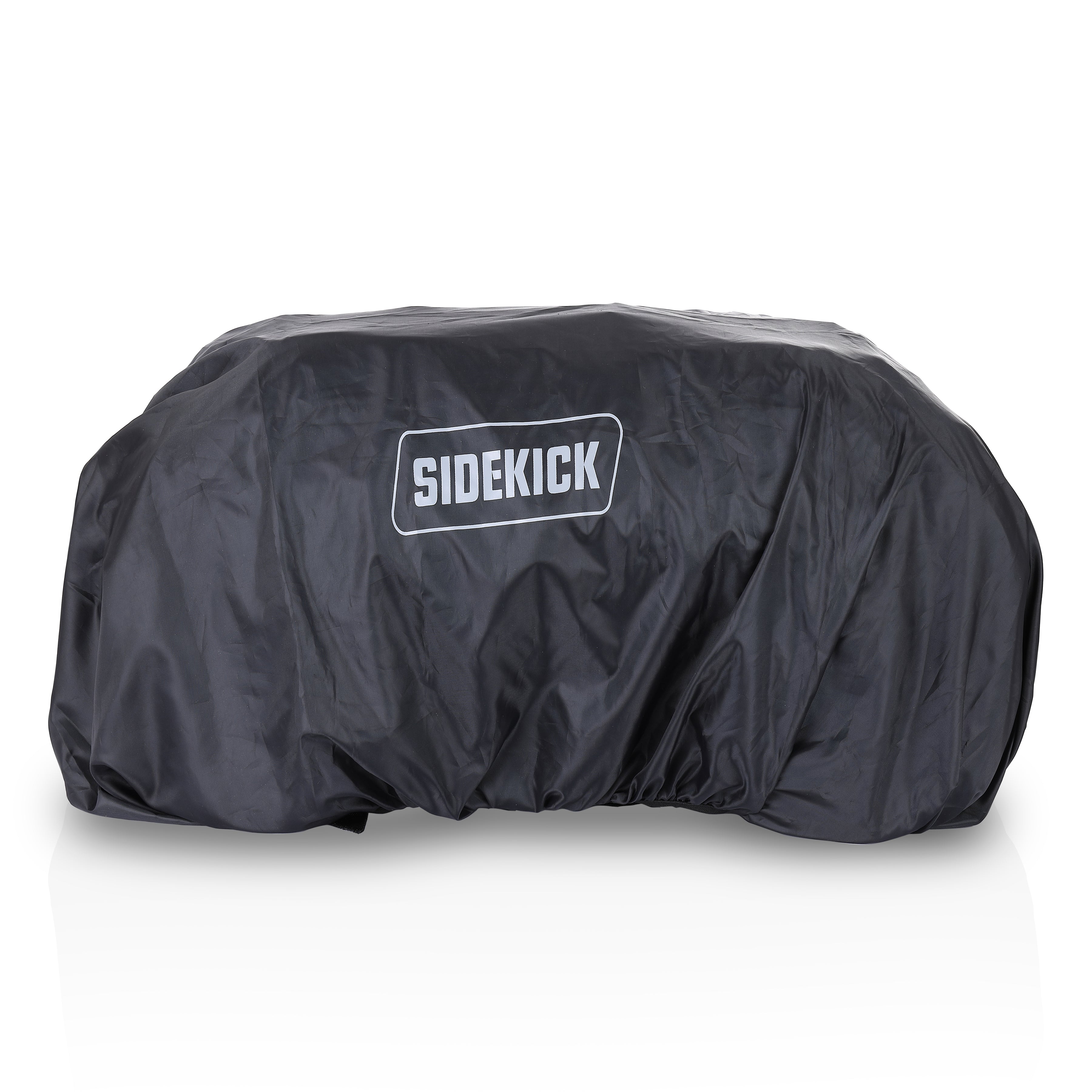 Guardian Gears SideKick 45L Universal Motorcycle Tail Bag with waterproof rain cover mounted on motorcycle for touring and travel
