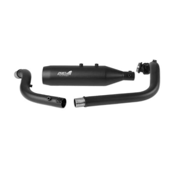 Silver Stallion Cross Country full system exhaust for Royal Enfield Himalayan 450 Guerrilla 450 black matte
