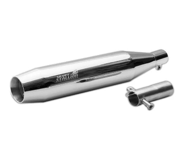 Silver Stallion DRIFT performance exhaust in silver for Honda H’ness CB350