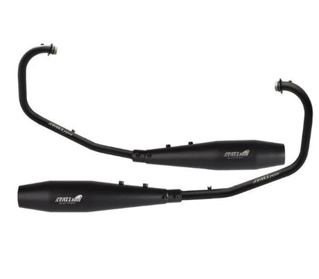 Silver Stallion full system exhaust for Royal Enfield Interceptor 650 and Continental GT 650 silver black matte brushed