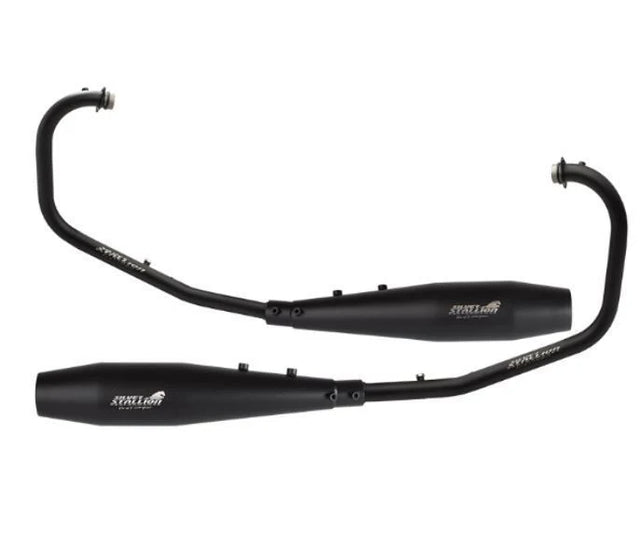 Silver Stallion full system exhaust for Royal Enfield Interceptor 650 and Continental GT 650 silver black matte brushed