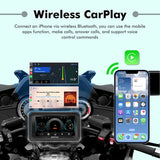 SIMTAC M8DT motorcycle GPS navigation system with CarPlay touchscreen