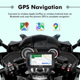 SIMTAC M8DT motorcycle GPS navigation system with CarPlay touchscreen