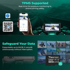 SIMTAC M10 Motorcycle GPS CarPlay Dash Cam System