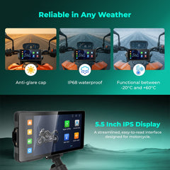 SIMTAC M10 Motorcycle GPS CarPlay Dash Cam System