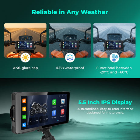SIMTAC M10DT Motorcycle GPS CarPlay TPMS System