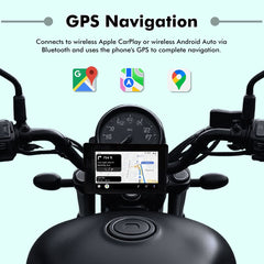 SIMTAC M2 Motorcycle GPS Navigation Display with Wireless Apple CarPlay Android Auto Bluetooth and IP67 Waterproof Touchscreen
