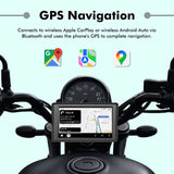 SIMTAC M4D Motorcycle Dash Cam with Dual 1080P Cameras CarPlay Android Auto GPS Navigation DVR System