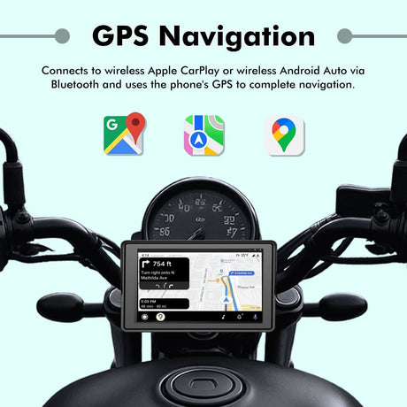 SIMTAC M4D Motorcycle Dash Cam with Dual 1080P Cameras CarPlay Android Auto GPS Navigation DVR System