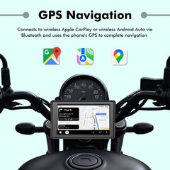 SIMTAC M4D Motorcycle Dash Cam with Dual 1080P Cameras CarPlay Android Auto GPS Navigation DVR System