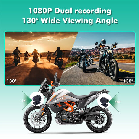 SIMTAC M4D Motorcycle Dash Cam with Dual 1080P Cameras CarPlay Android Auto GPS Navigation DVR System