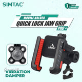 Simtac JQLC2-PRO Bike Mobile Holder with Dual USB Fast Charger and Vibration Damper for Motorcycle Scooter Bicycle