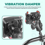 Simtac JQLC2-PRO Bike Mobile Holder with Dual USB Fast Charger and Vibration Damper for Motorcycle Scooter Bicycle