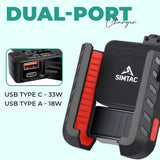 Simtac JQLC2-PRO Bike Mobile Holder with Dual USB Fast Charger and Vibration Damper for Motorcycle Scooter Bicycle