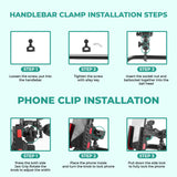 Simtac JQLC2-PRO Bike Mobile Holder with Dual USB Fast Charger and Vibration Damper for Motorcycle Scooter Bicycle