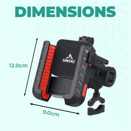 Simtac JQLC2-PRO Bike Mobile Holder with Dual USB Fast Charger and Vibration Damper for Motorcycle Scooter Bicycle