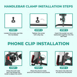 Simtac Quick Lock Jaw Grip Pro Plus Bike Mobile Holder with Vibration Damper for Motorcycle Scooter Bicycle