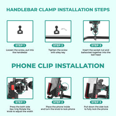 Simtac Quick Lock Jaw Grip Pro Plus Bike Mobile Holder with Vibration Damper for Motorcycle Scooter Bicycle