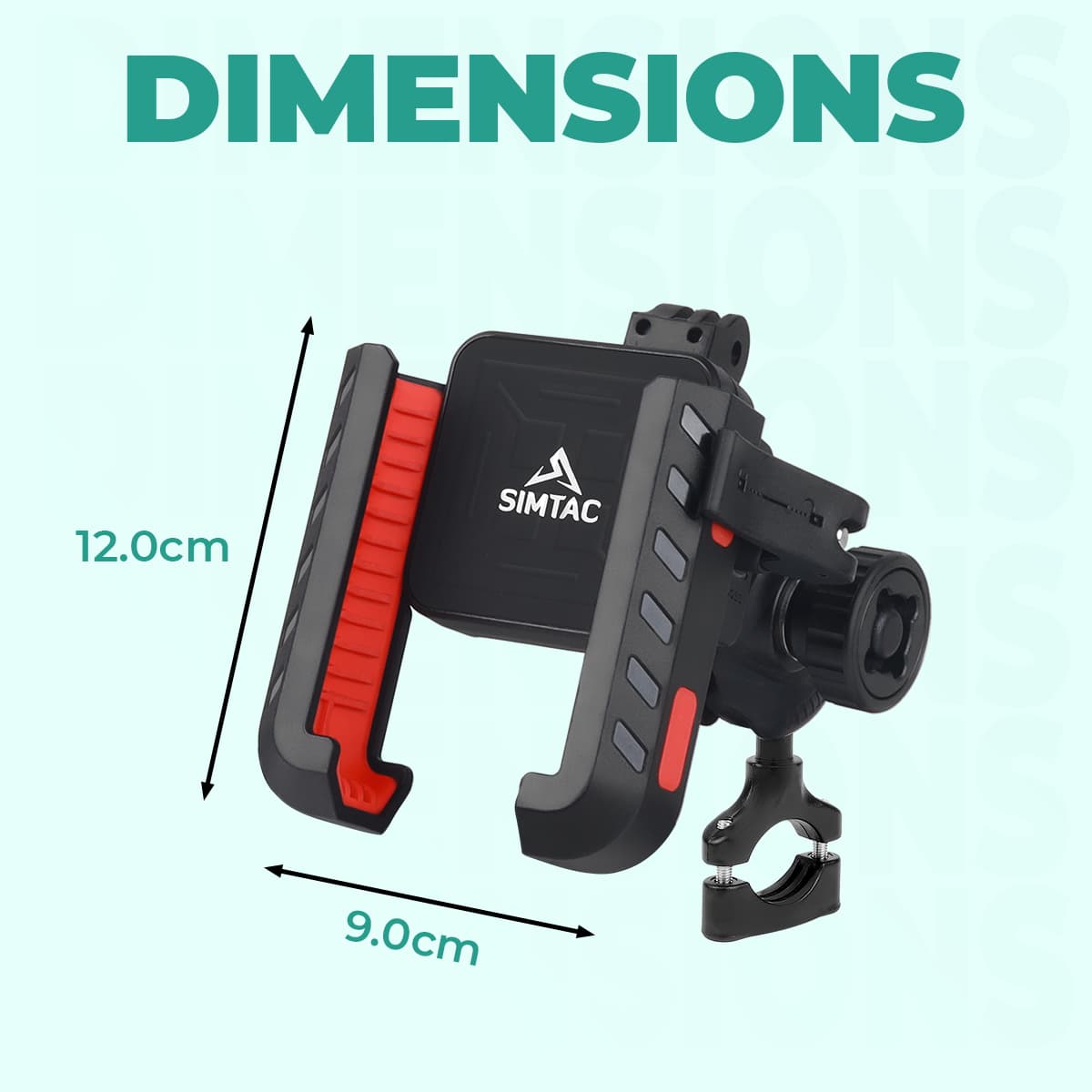 Simtac Quick Lock Jaw Grip Pro Plus Bike Mobile Holder with Vibration Damper for Motorcycle Scooter Bicycle