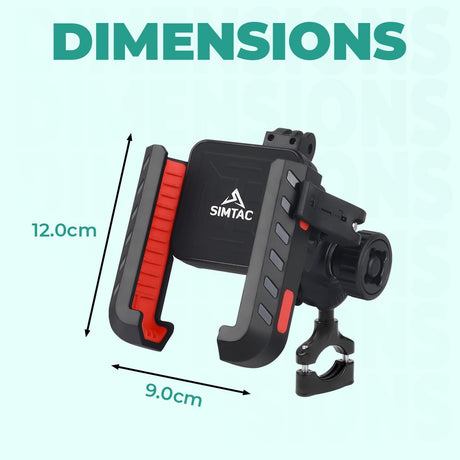 Simtac Quick Lock Jaw Grip Pro Plus Bike Mobile Holder with Vibration Damper for Motorcycle Scooter Bicycle