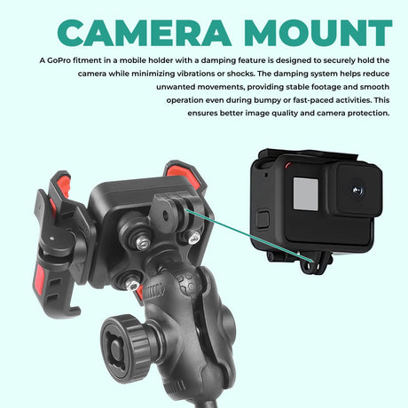 Simtac Quick Lock Jaw Grip Pro Plus Bike Mobile Holder with Vibration Damper for Motorcycle Scooter Bicycle