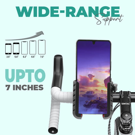 Simtac Quick Lock Jaw Grip Pro Plus Bike Mobile Holder with Vibration Damper for Motorcycle Scooter Bicycle