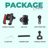 Simtac Quick Lock Jaw Grip Pro Plus Bike Mobile Holder with Vibration Damper for Motorcycle Scooter Bicycle