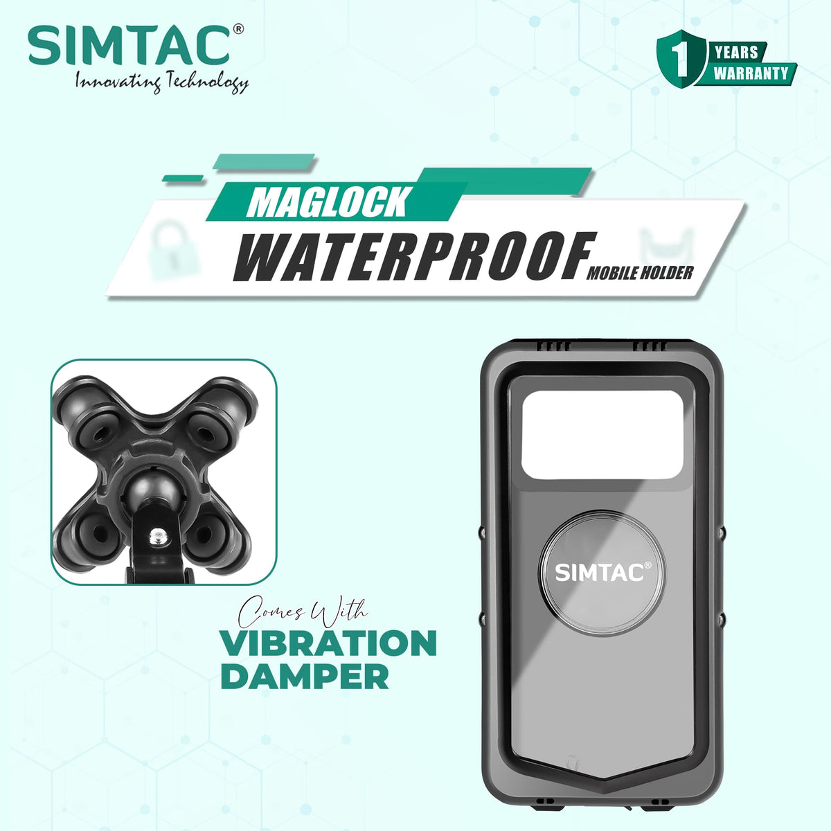 Simtac SQL2-WC-PRO wireless charging motorcycle phone holder

