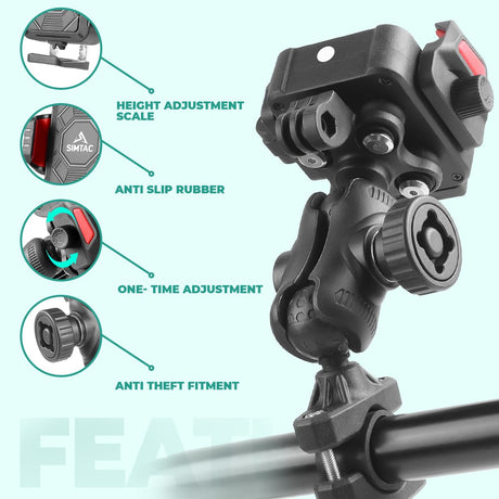 Simtac SQL2-WC-PRO wireless charging motorcycle phone holder


