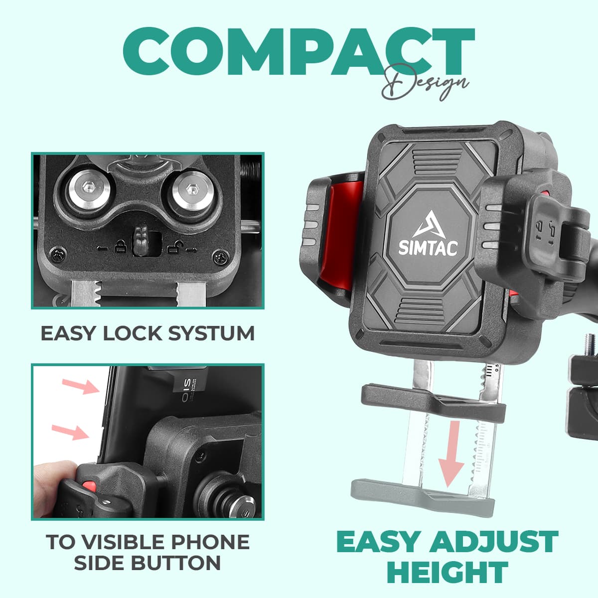 Simtac SQL2-PRO Super Grip Pro+ motorcycle phone holder

