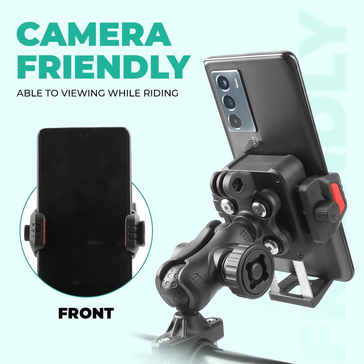 Simtac SQL2-PRO Quick Lock Super Grip Bike Mobile Holder with Vibration Damper for Motorcycle Scooter Bicycle
