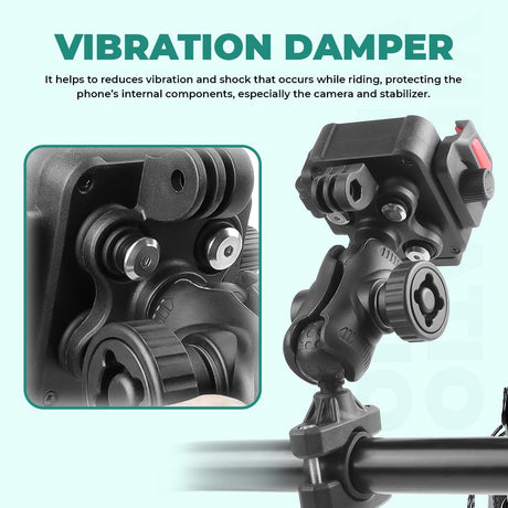 Simtac SQL2-PRO Quick Lock Super Grip Bike Mobile Holder with Vibration Damper for Motorcycle Scooter Bicycle