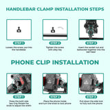 Simtac SQL2-PRO Quick Lock Super Grip Bike Mobile Holder with Vibration Damper for Motorcycle Scooter Bicycle