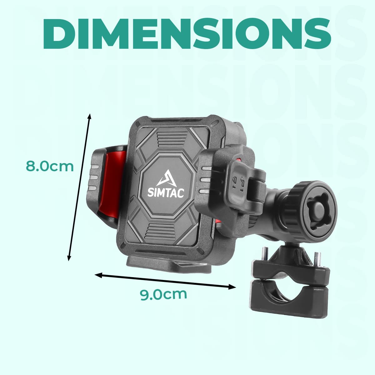 Simtac SQL2-PRO Quick Lock Super Grip Bike Mobile Holder with Vibration Damper for Motorcycle Scooter Bicycle