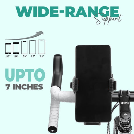 Simtac SQL2-PRO Quick Lock Super Grip Bike Mobile Holder with Vibration Damper for Motorcycle Scooter Bicycle