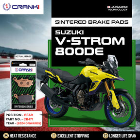 CRANK1 CB471 sintered rear brake pads for Suzuki V-Strom 800DE 2024 onwards

