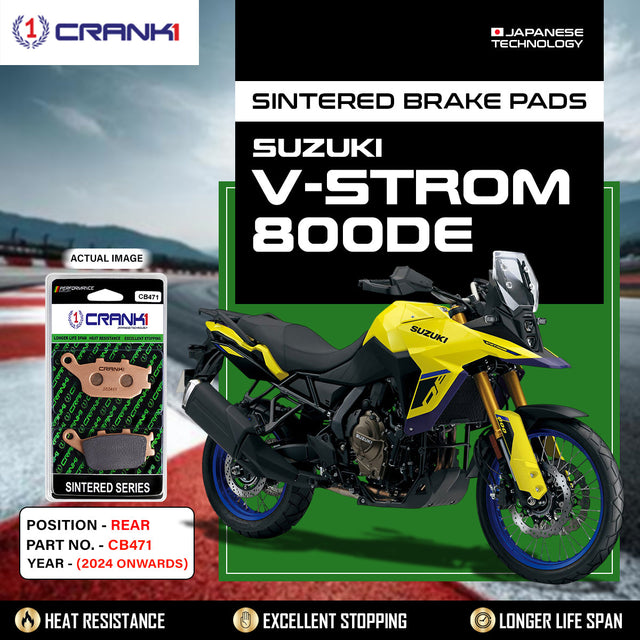 CRANK1 CB471 sintered rear brake pads for Suzuki V-Strom 800DE 2024 onwards

