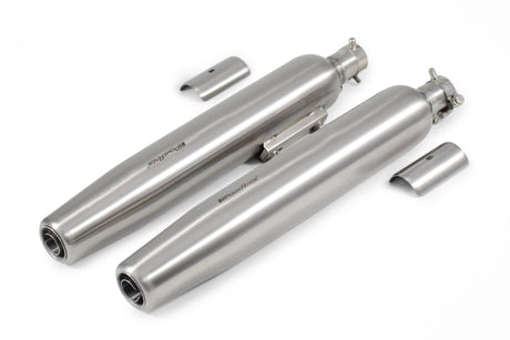 PowerRage Slip On Exhaust Royal Enfield Super Meteor 650 Brushed Steel
